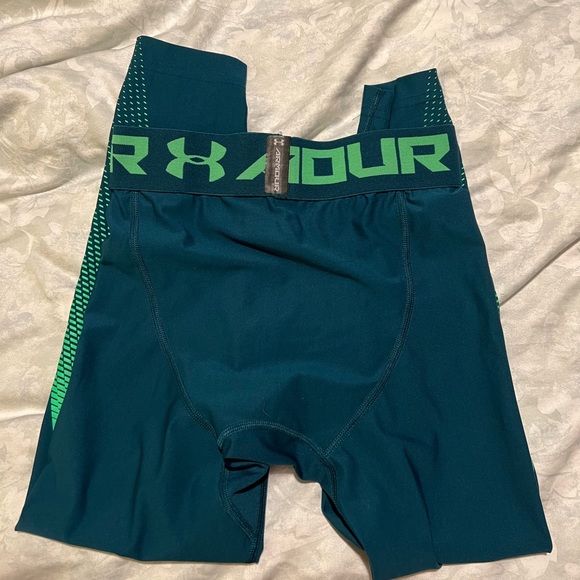 Men’s Under Armour Compression Green Running Leggings Active - Picture 5 of 5